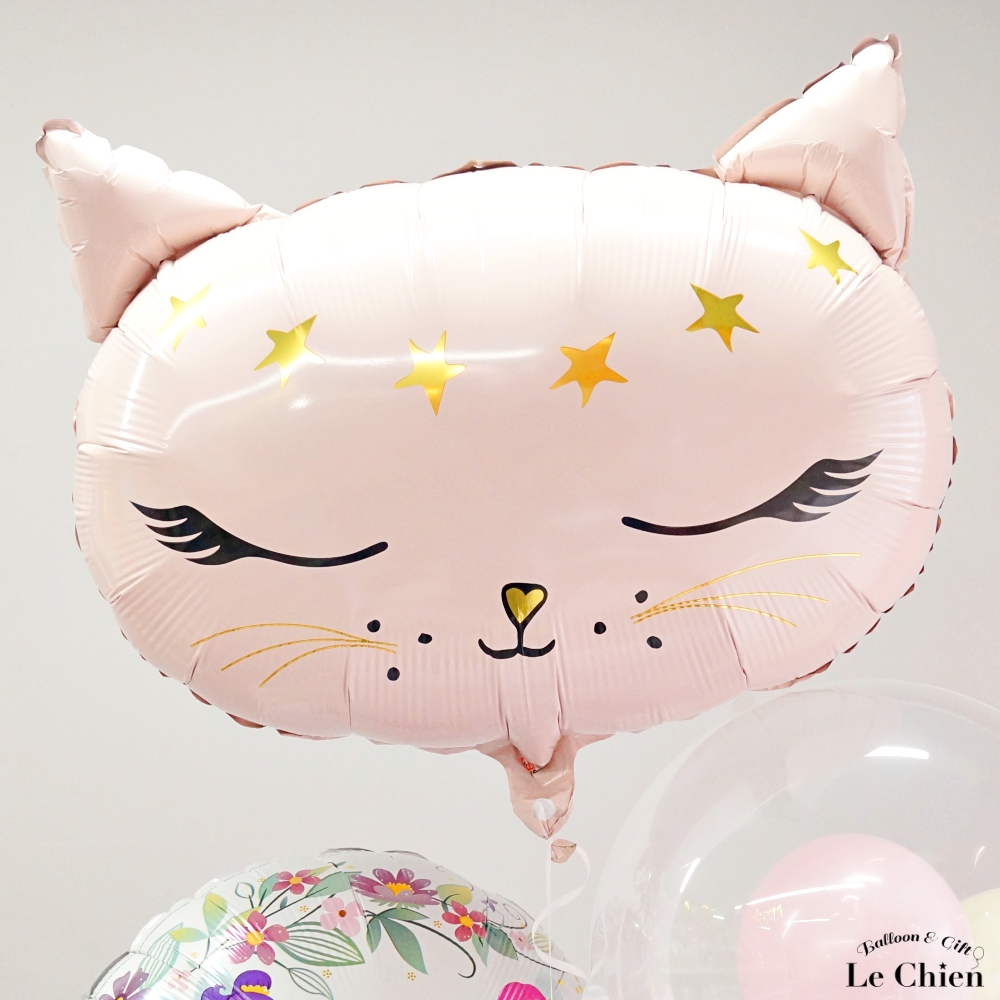 バルーンギフト バルーン電報 誕生日 大人 女性 名入れ ねこ 猫 ピンク