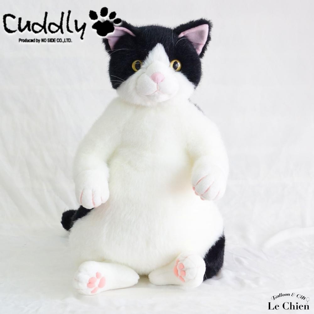 ぬいぐるみ 猫 ハチワレ《タマ子》白黒 cuddly カドリー ねこの