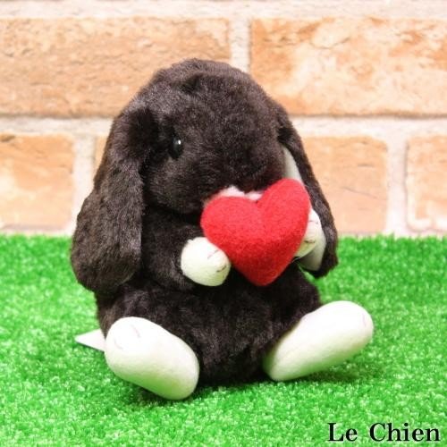 うさぎ ぬいぐるみ ロップイヤー ハート Sサイズ ホワイト ピンク