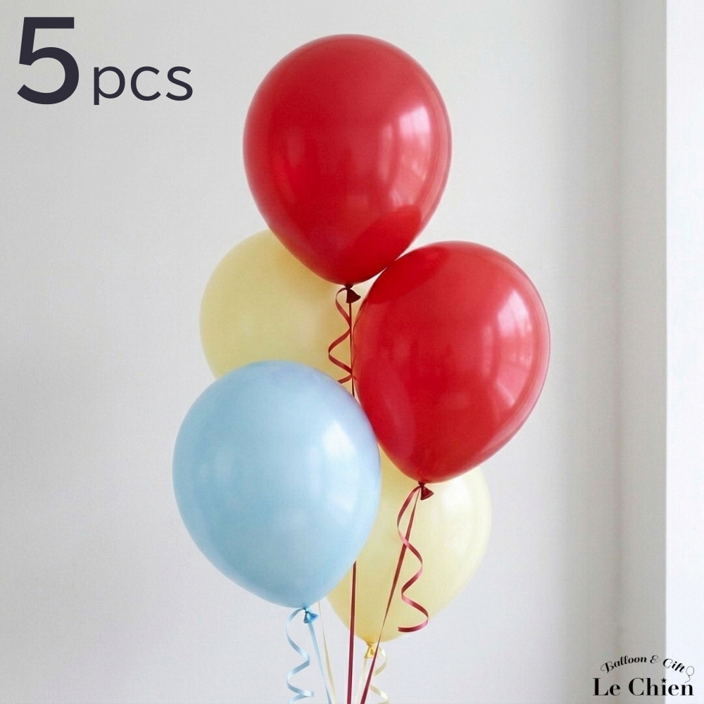 ゴム風船 5枚セット 風船 バルーン 赤色 黄色 水色 バルーン ポップ 誕生日 バースデー 結婚式 飾り付け ハーフバースデー 女の子 男の子 おしゃれ かわいい