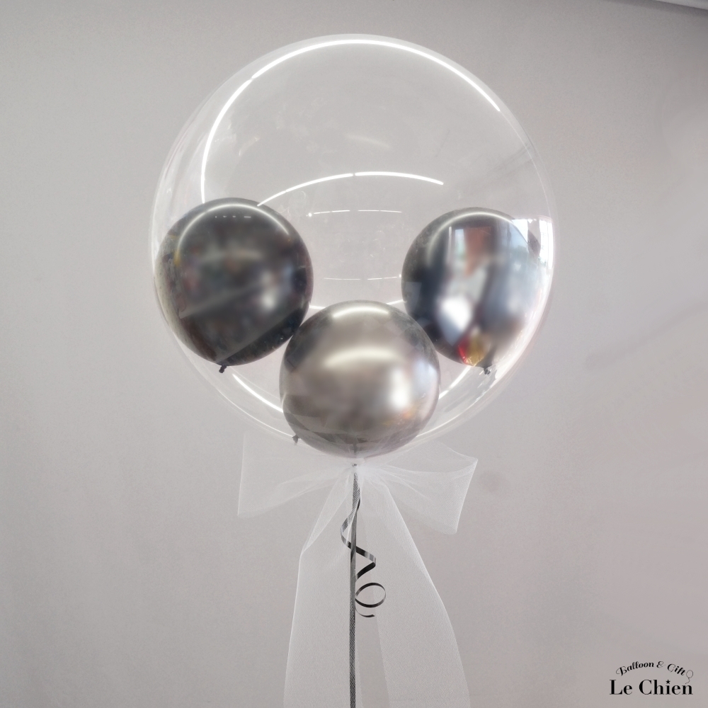バルーンギフト バルーン ヘリウムガス入り チュールリボン バブル