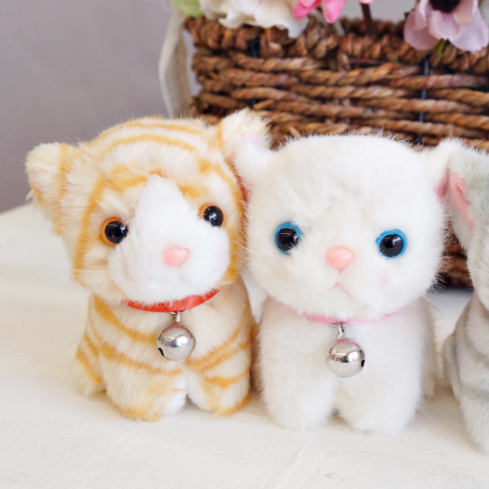 ぬいぐるみ 猫 小さい グレー ハチワレ 白猫 シャム ペルシャ 猫の