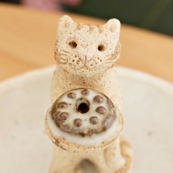 猫 お悔やみ 贈り物 お香たて 陶器 線香たて(猫)ペット用仏具 お香立て