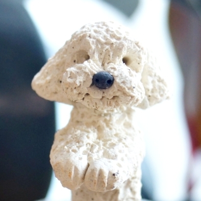 犬 骨壺 プードル トイプードル アプリコット ホワイト 肉球ポット