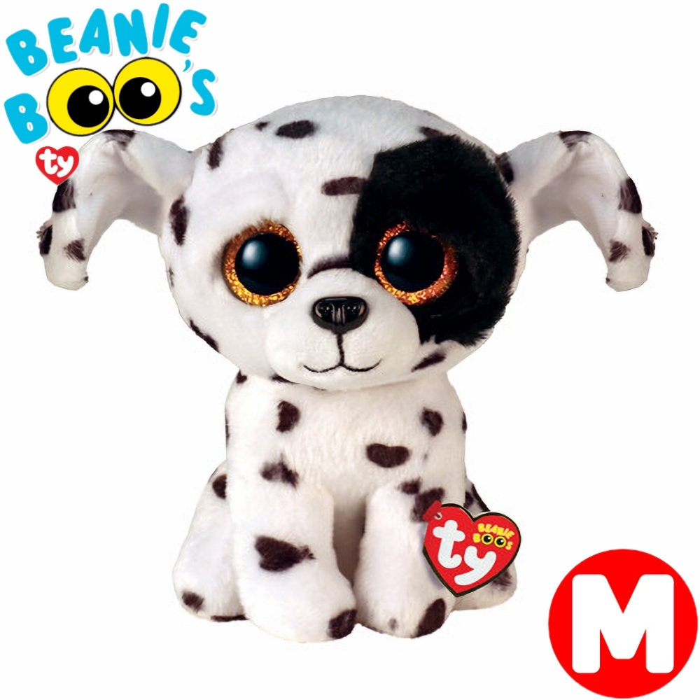 TY Mサイズ 犬 ルーサー ぬいぐるみ 15cm ダルメシアン ビーニーブーズ