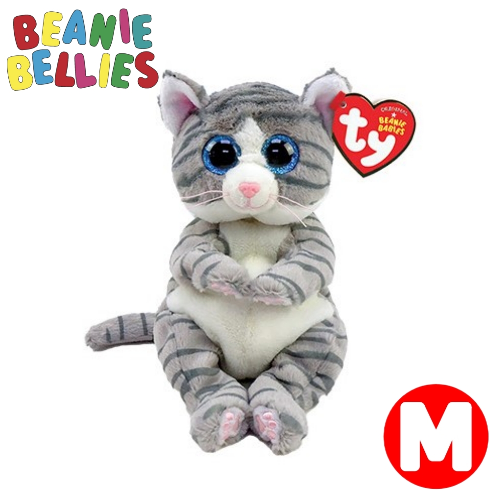 LELLY イタリア製　猫　サバトラ　アメリカンショートヘアー　ぬいぐるみ TY Beanie Belles ぬいぐるみ ミツィ サバシロ サバトラ アメリカン