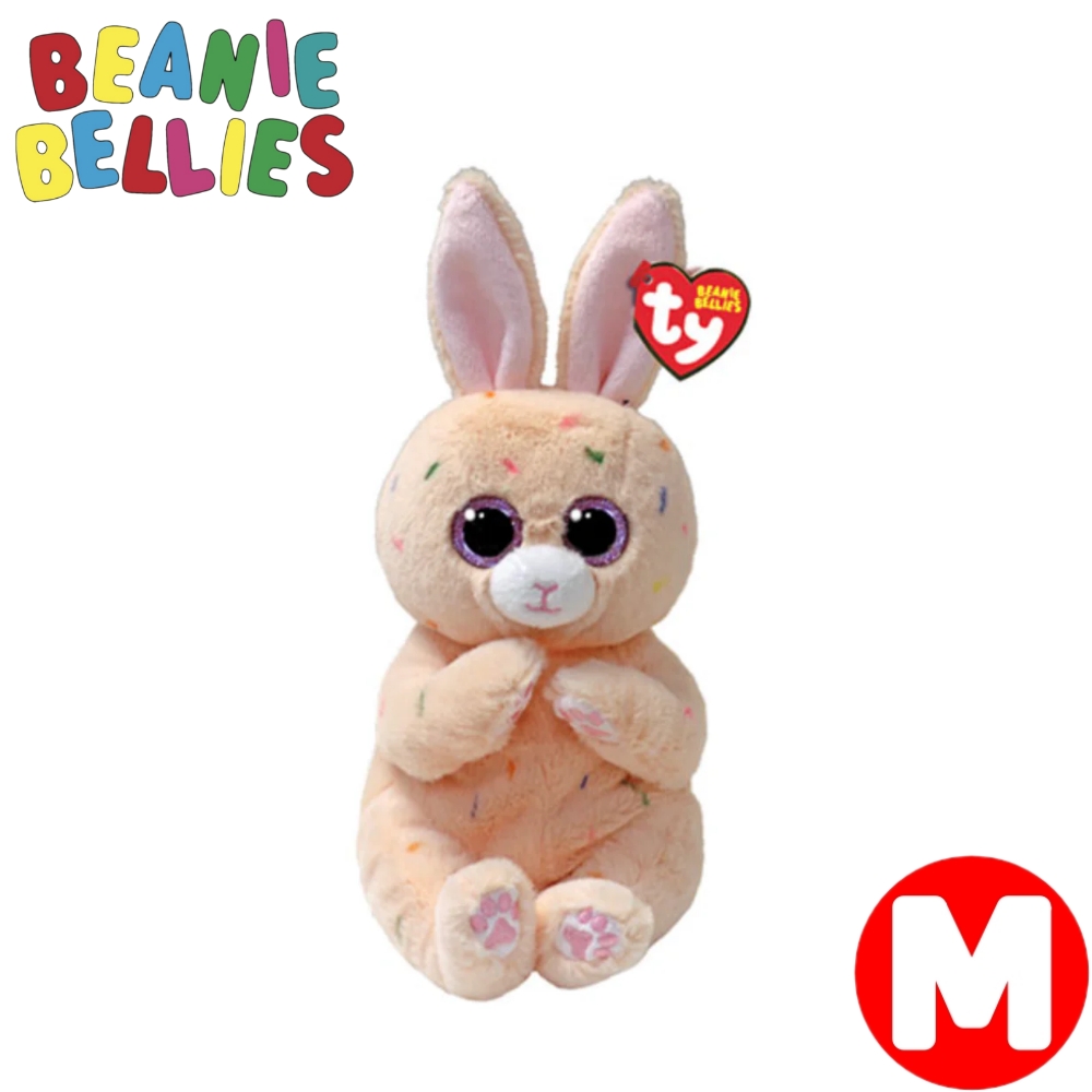 ぬいぐるみ うさぎ オレンジ Ty Beanie Bellies ピーチズ Mサイズ
