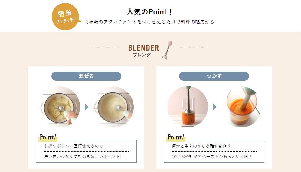 Bruno ブルーノ 新作続 マルチスティックブレンダー アタッチメント 3種 ホイッパー チョッパー ミキサー Boe034 ブレンダー