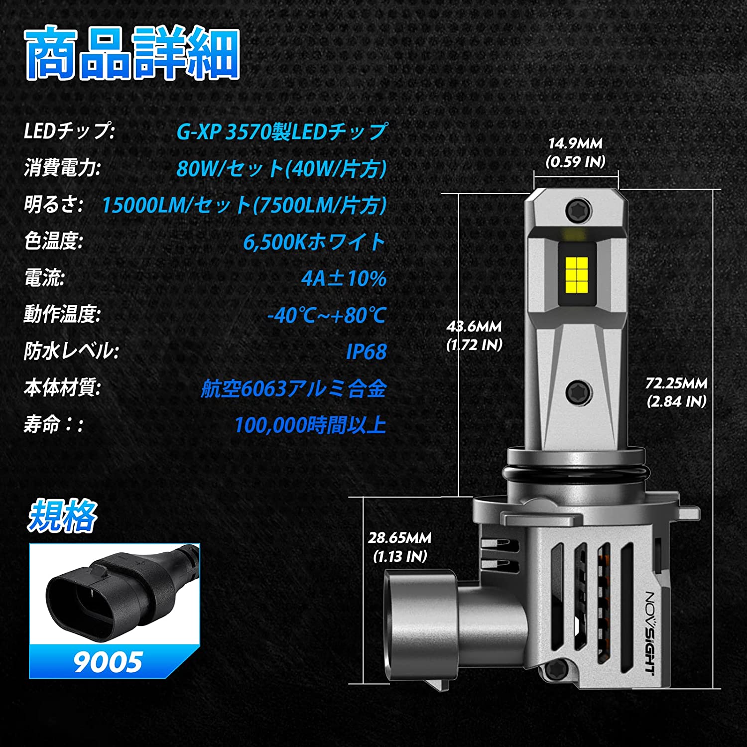 Veltro 15000lm ヘッドライト novsight-n66-hb3-08.jpg