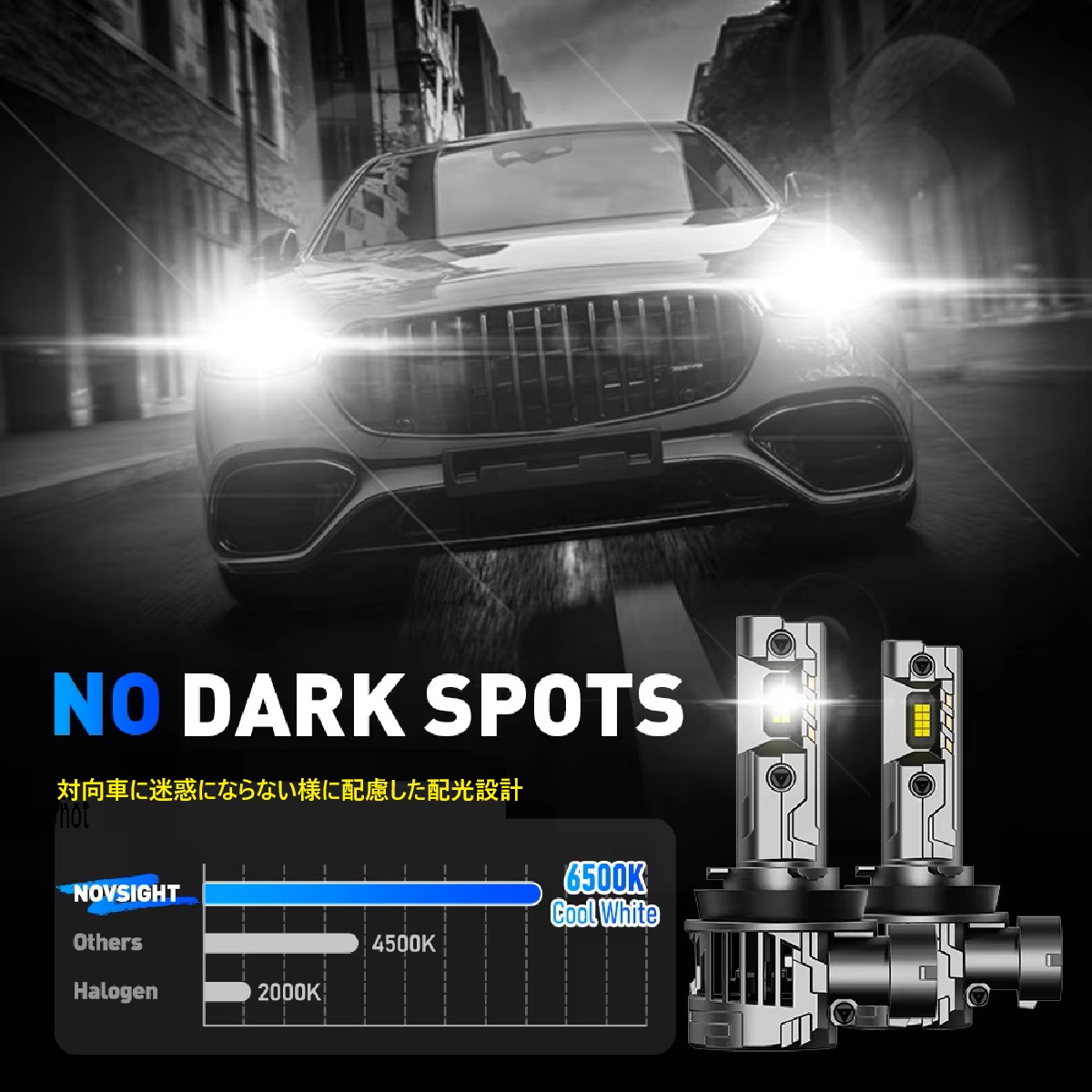 NOVSIGHT H8 H11 H16 LED 正規品 100W 24000LM 外車 トラック LED