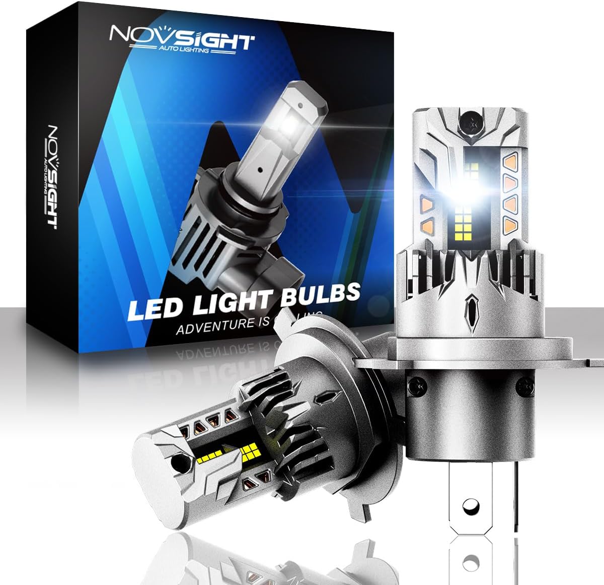 NOVSIGHT H4 LED 正規品 80W Hi/Lo切替 18000LM ヘッドライト 車