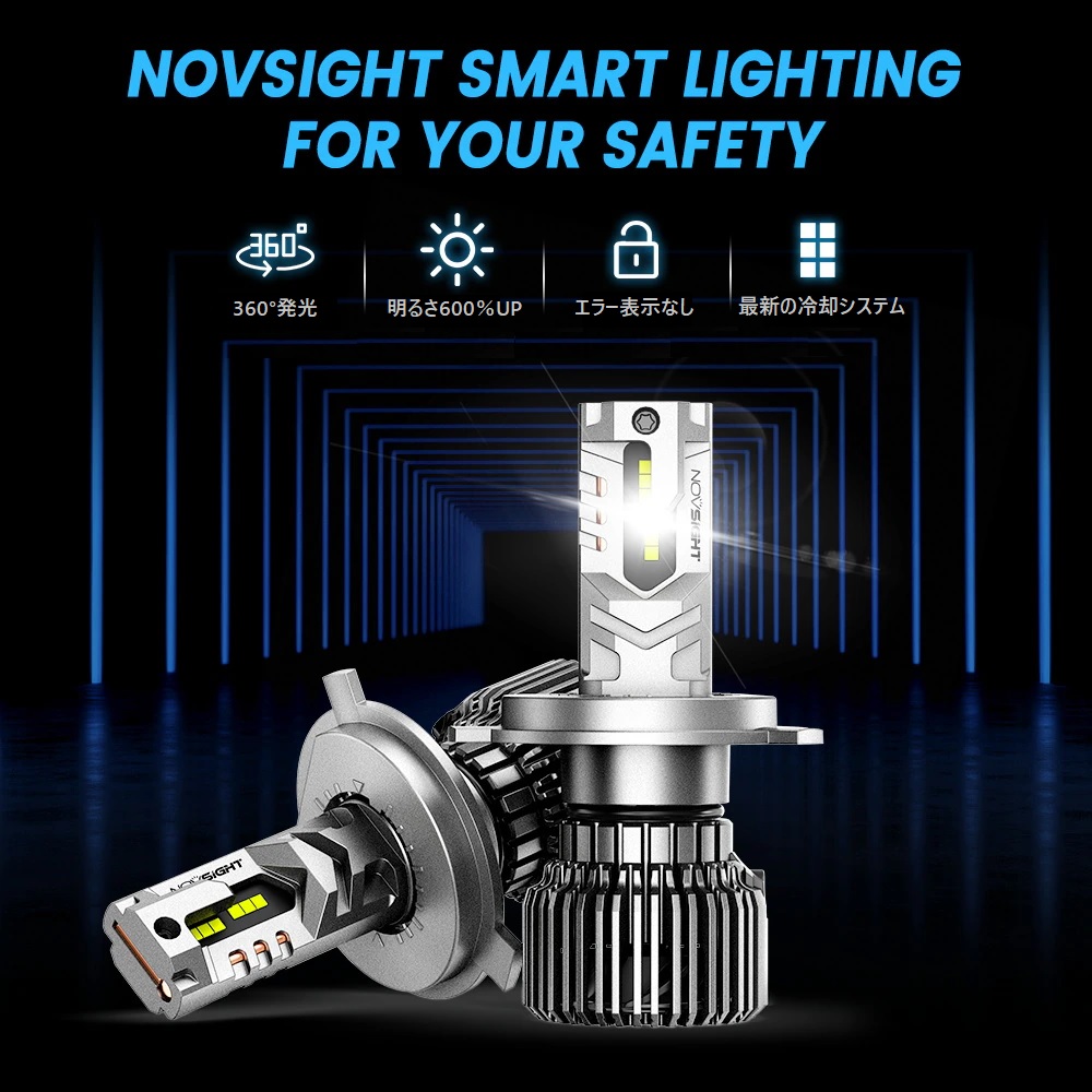 NOVSIGHT HIR2 LED 正規品 100W 20000LM 9012 LED 国産車 LEDヘッド