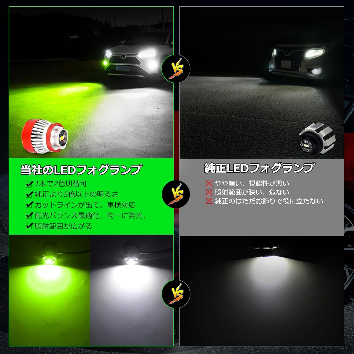 プリウス 50系 LED 純正フォグ交換用バルブ 後期(H30.12-R4.12