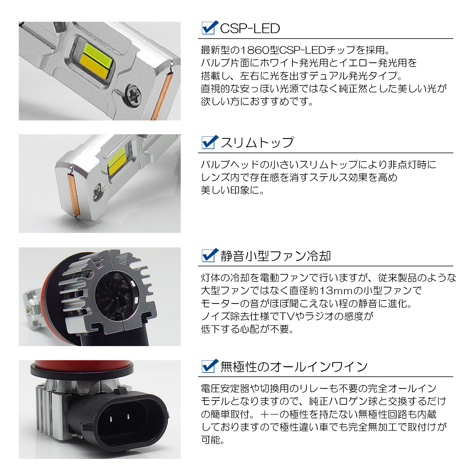 RC系/RC1/RC2/RC4 前期 オデッセイ アブソルート含む フォグランプ LED