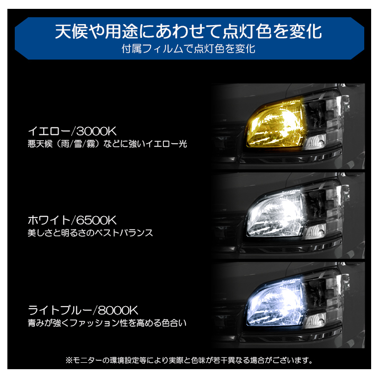 DA17V エブリィ LED ヘッドライト H4 Hi/Low 切替 50W ZES 12000ルーメン リフレクター拡散照射 3色切替  イエロー/ホワイト/ライトブルー
