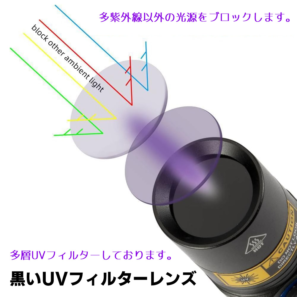 Amazon | 懐中電灯 日亜化学UV 5W 365nm紫外線キスライト ウッド