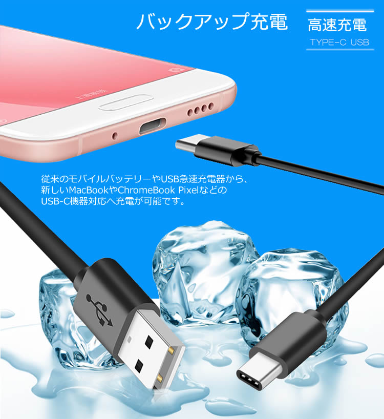 USB Type-C 充電 高速データ通信 ケーブル 1m 【new MacBook