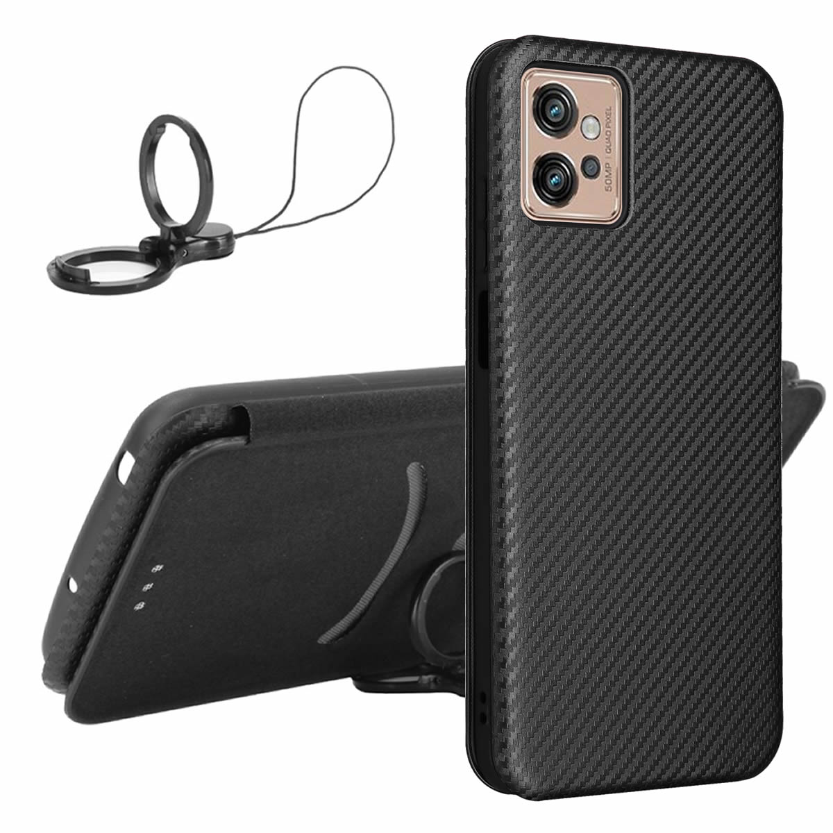 モトローラ モト Motorola moto g32 手帳型 薄型 カーボンファイバー 