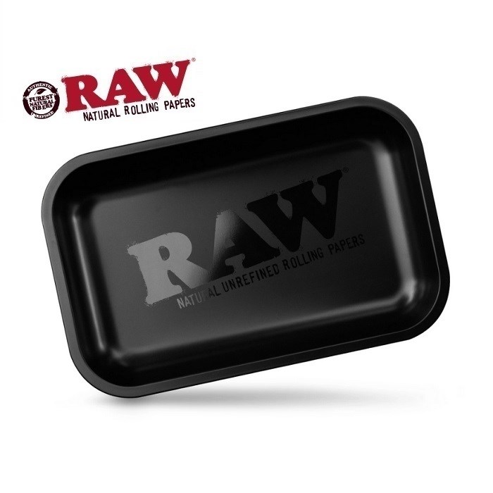 RAW Metal Rolling Tray Small Murdered - ロウ メタルローリングトレイ 【艶消し/マットブラック】（スモール）275mm×175mm 手巻きタバコ｜leepfrog-store