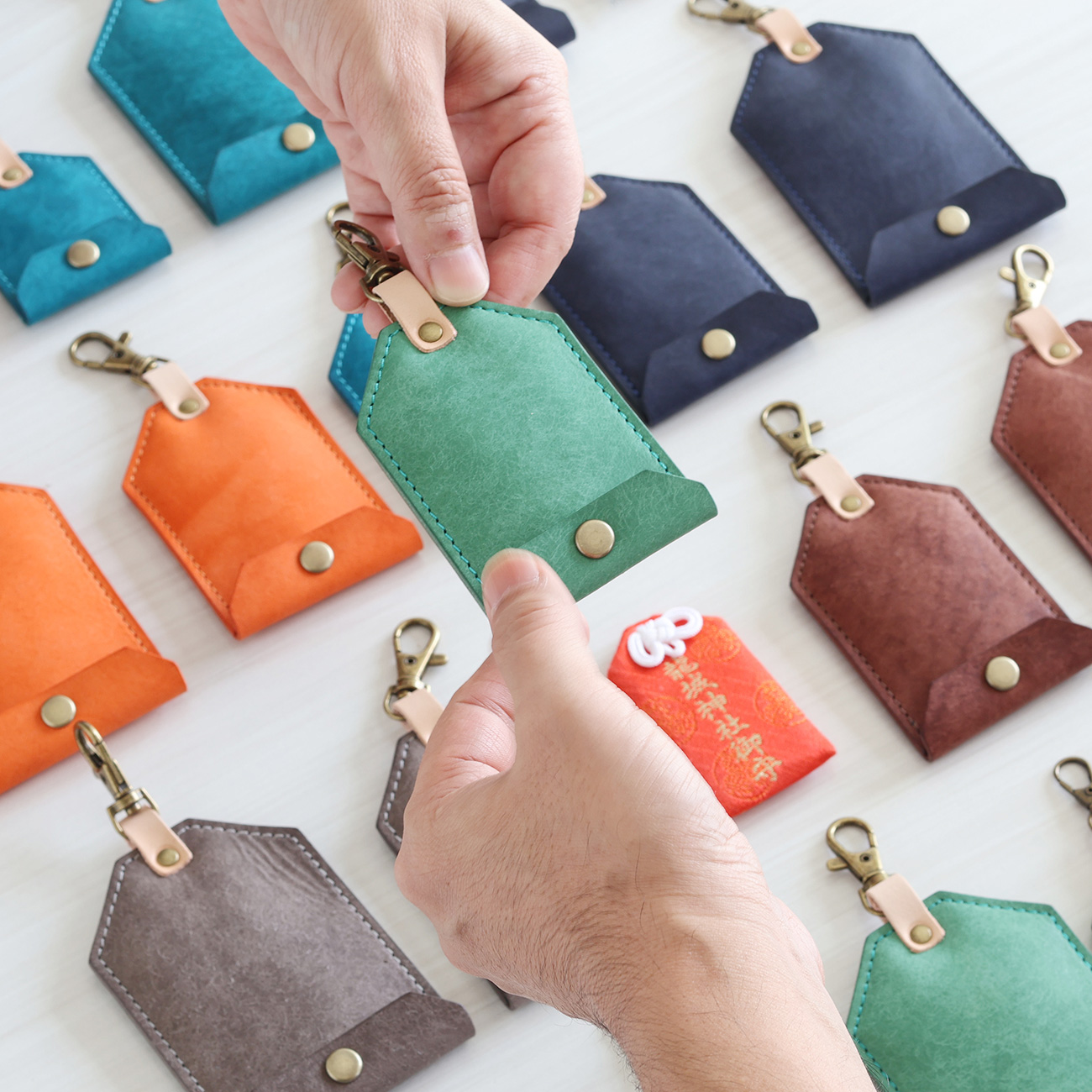 お守り袋 S M L 3サイズ マルゴー革×ヌメ革 レザー お守りケース 御守