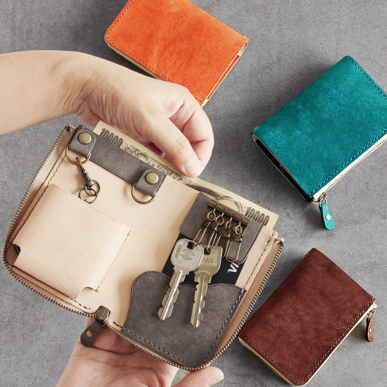 キーケース Lサイズ LF-085 マルゴー×ヌメ革ツートン 牛革 レザー 革