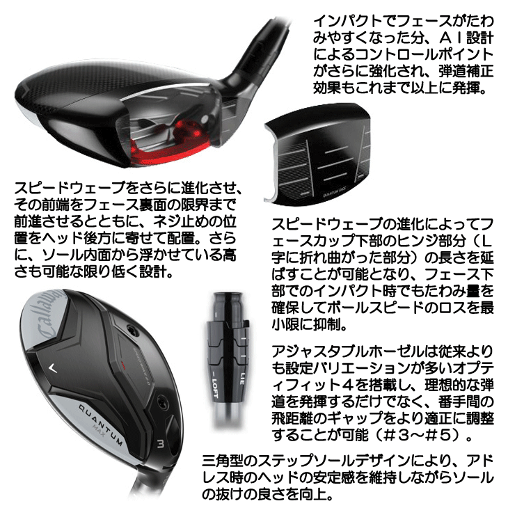 キャロウェイ クアンタム MAX フェアウェイウッド レフティ 左 Callaway（キャロウェイ） レフティー QUANTUM (クアンタム) MAX