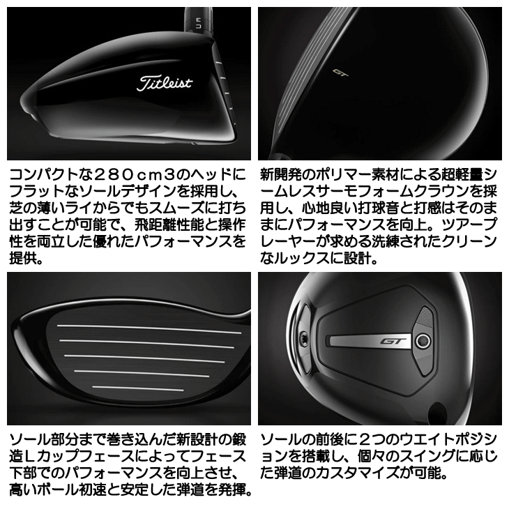 GT280 ミニドライバー 1K-Black 65 Flex-s ウエイト付き Titleist タイトリスト GT280 ミニドライバー TENSEI 1K