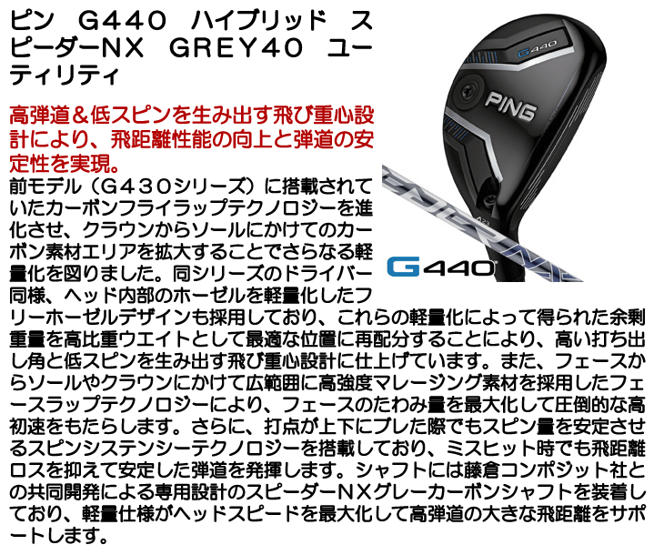 PING（ピン） PING G440 ハイブリッド ユーティリティ スピーダーNX