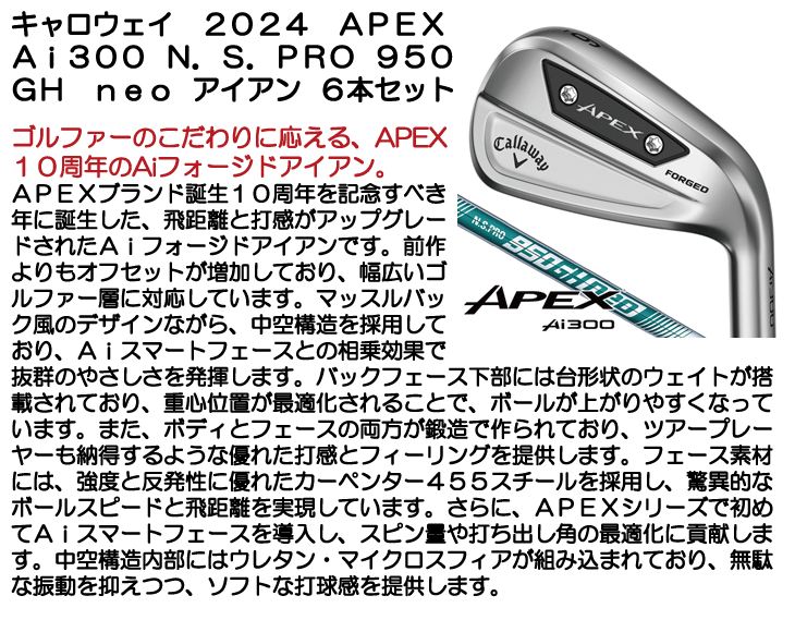 Callaway（キャロウェイ） APEX Ai300 アイアン 2024年モデル 6本