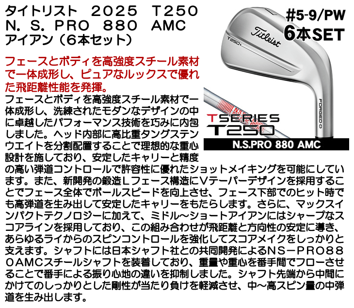 PING ピン　G430 アイアン６本セット　N.S.PRO 950GH neo Titleist タイトリスト 25 T250 アイアン6本セット(#5/#6/#7/#8