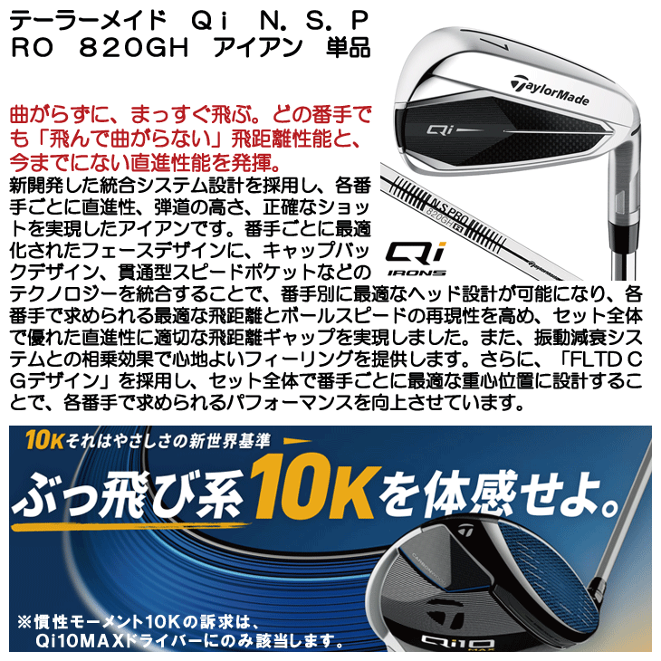 TaylorMade（テーラーメイド） Qi N.S.PRO 820GH キューアイ NSプロ