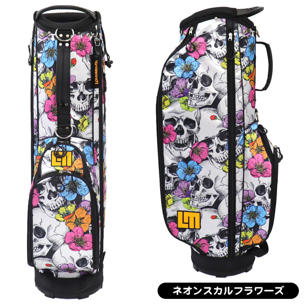 ラウドマウススカル柄 ゴルフバッグ LOUDMOUTH（ラウドマウスゴルフ） ラウドマウス キャディバッグ LM