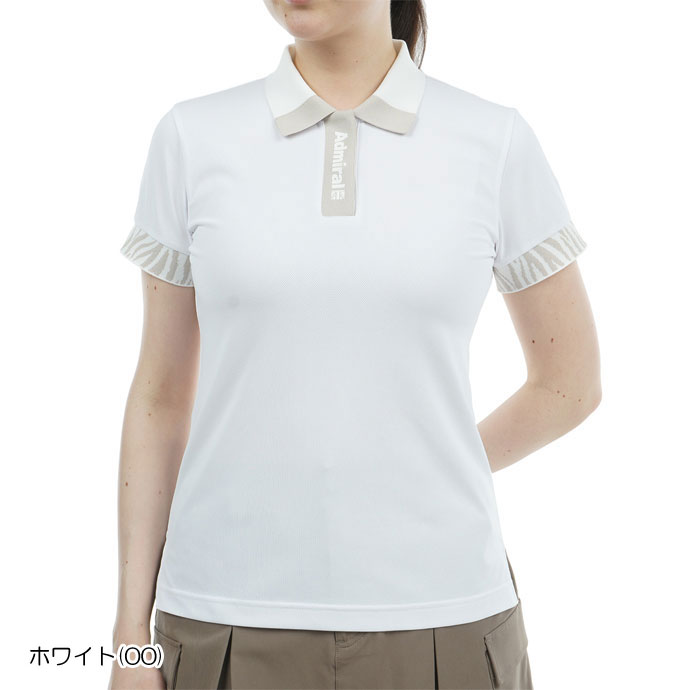ゴルフ レディース/女性用 アドミラル ゼブラモチーフリブポロシャツ ADLA425｜leftygolf｜02