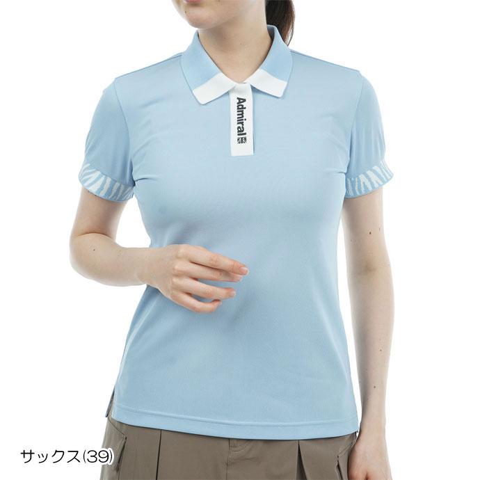 ゴルフ レディース/女性用 アドミラル ゼブラモチーフリブポロシャツ ADLA425