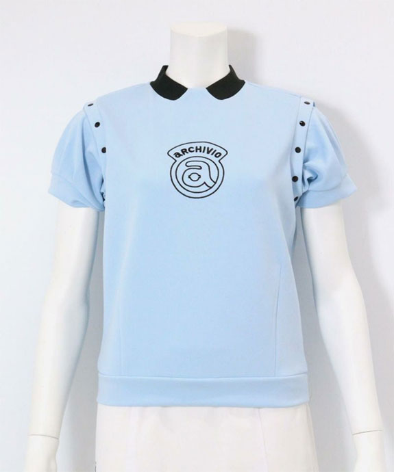 archivio ARCHIVIO アルチビオ 襟付 半袖Tシャツ レース切替