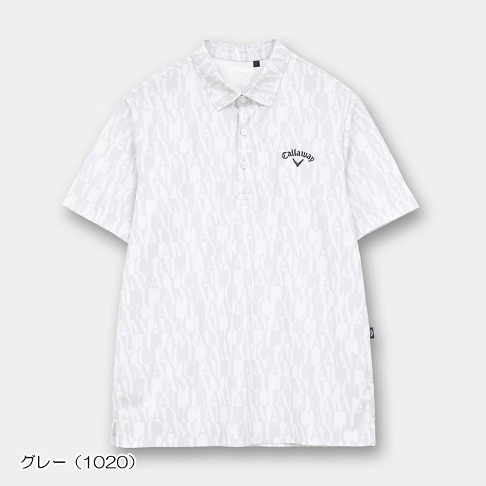 Callaway ゴルフウェア 半袖シャツ 総柄 ホワイト LL 新品未開封 Callaway（キャロウェイ） （クリアランス）ゴルフウェア メンズ
