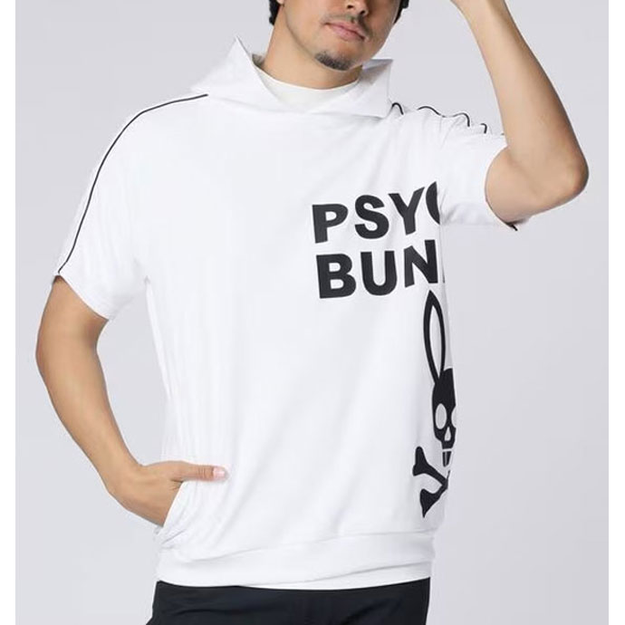 サイコバニー 2WAYストレッチ 半袖フーディシャツ XL グレー 未使用品☆ 中古 メンズ サイコバニー Psycho Bunny パーカー XL グレー