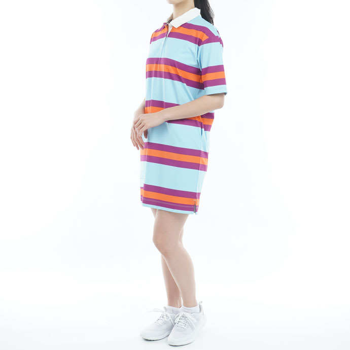 ゴルフ レディース/女性用 トミーヒルフィガー ラガーストライプシャツ ワンピース ＴＨＬＡ３０４