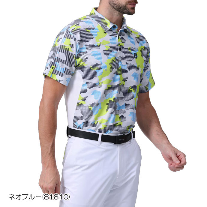 ゴルフ フットジョイ マルチカラーカモ半袖シャツ FJS24S07