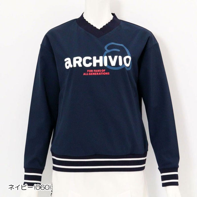 ゴルフ レディース アルチビオ ポーチ付カレッジ風プルオーバー A519913 秋 冬 ゴルフウェアの画像