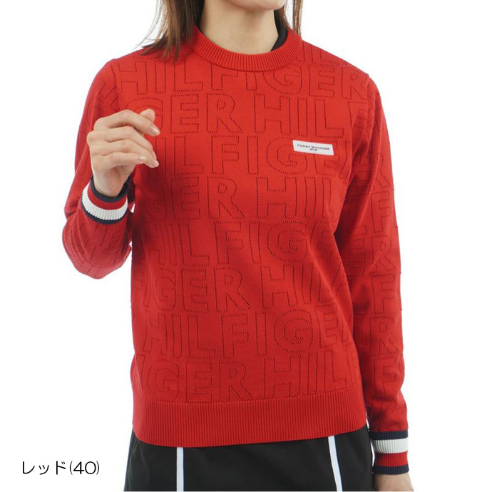 トミーヒルフィガー ゴルフ レディースドットロゴ クルーネックニット   GOLF THLA565 2025年秋冬モデル TOMMY HILFIGER GOLF（トミー ヒルフィガー ゴルフ） ゴルフ
