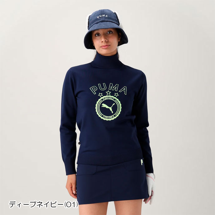 PUMA（プーマ） ゴルフ レディース セーター カレッジロゴ