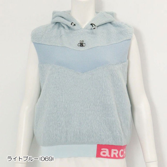 archivio（アルチビオ） ゴルフ レディース フード付きシャギーベスト