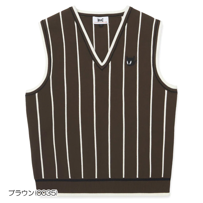 WAAC WOMENS ブークレニットベスト WOMEN チェーンダイヤモンドニットベスト ブラウン