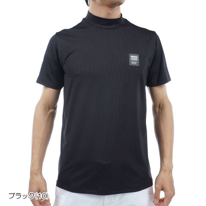 ADMIRAL アドミラル 長袖 シャツ ブラック LL プリント ロゴ ゴルフ