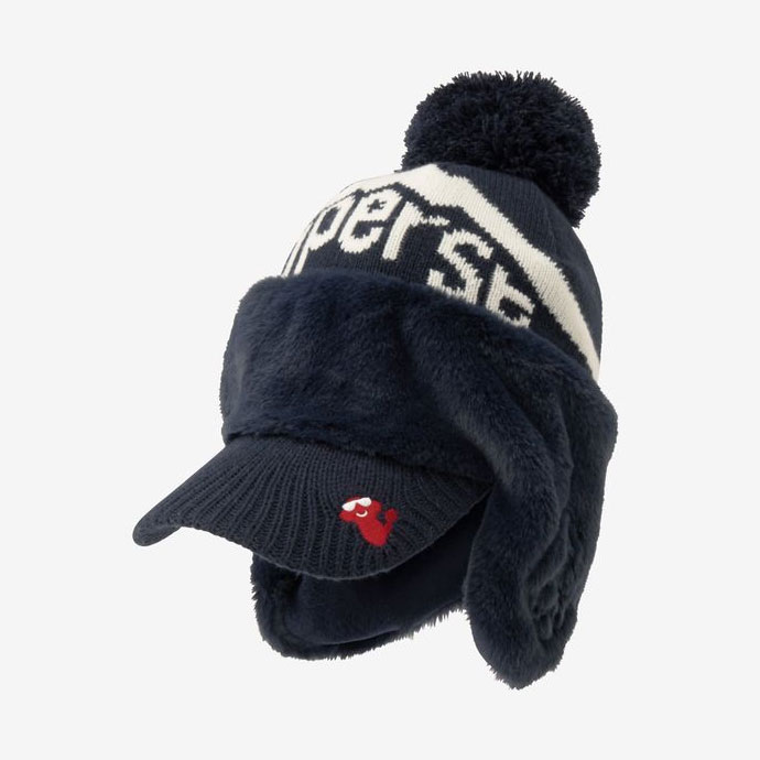 【and per se】ゴルフ　ニットキャップ　ネイビー　レディース　ほぼ新品 and per se アンパスィ ゴルフニット帽 ニットキャップ 紺 ネイビー