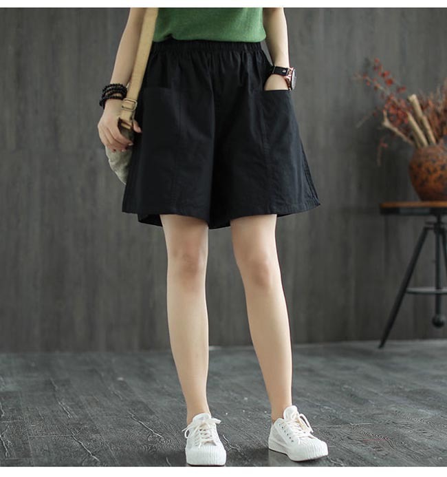 RELABEL七分丈ショートパンツ スポーツパンツ ワイドパンツbaggy ハーフパンツ レディース ショートパンツ 大きいポケット 5分丈