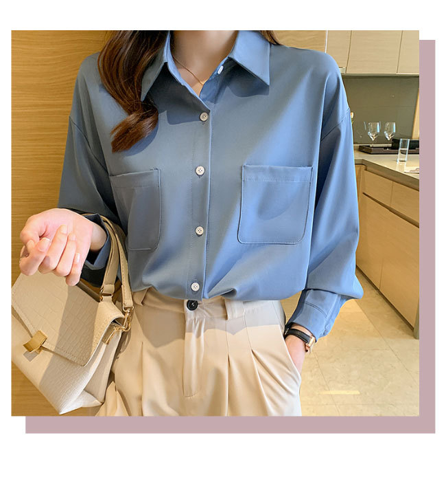 とろみシャツ レディース シフォンブラウス 長袖 シャツ