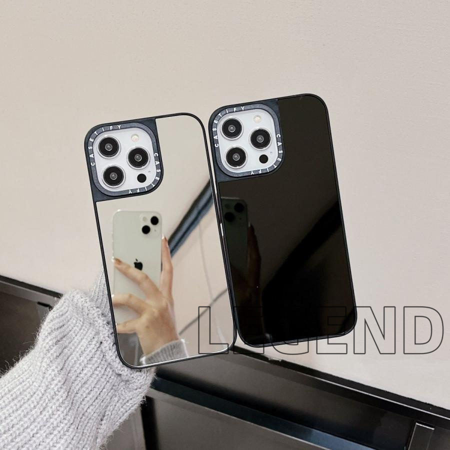 スマホケース iphoneケース casetify 無地 ミラー付き ファッション 