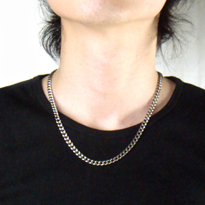 チェーン ネックレス チタン 喜平 50cm 5.6mm幅 バックル キヘイ レディース メンズ シンプル 日本製 金属アレルギー対応 49cm 48cm 47cm 46cm C50B | leger | 01